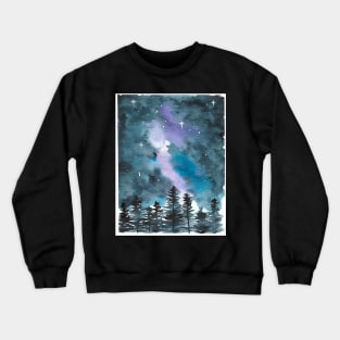 Watercolour Galaxy Forest Crewneck Sweatshirt